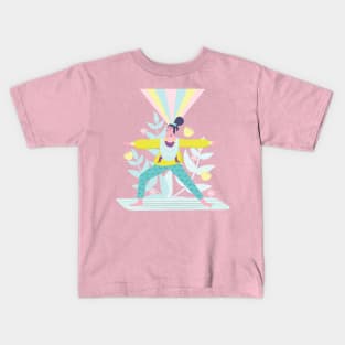 Woman doing yoga with child in sling Kids T-Shirt